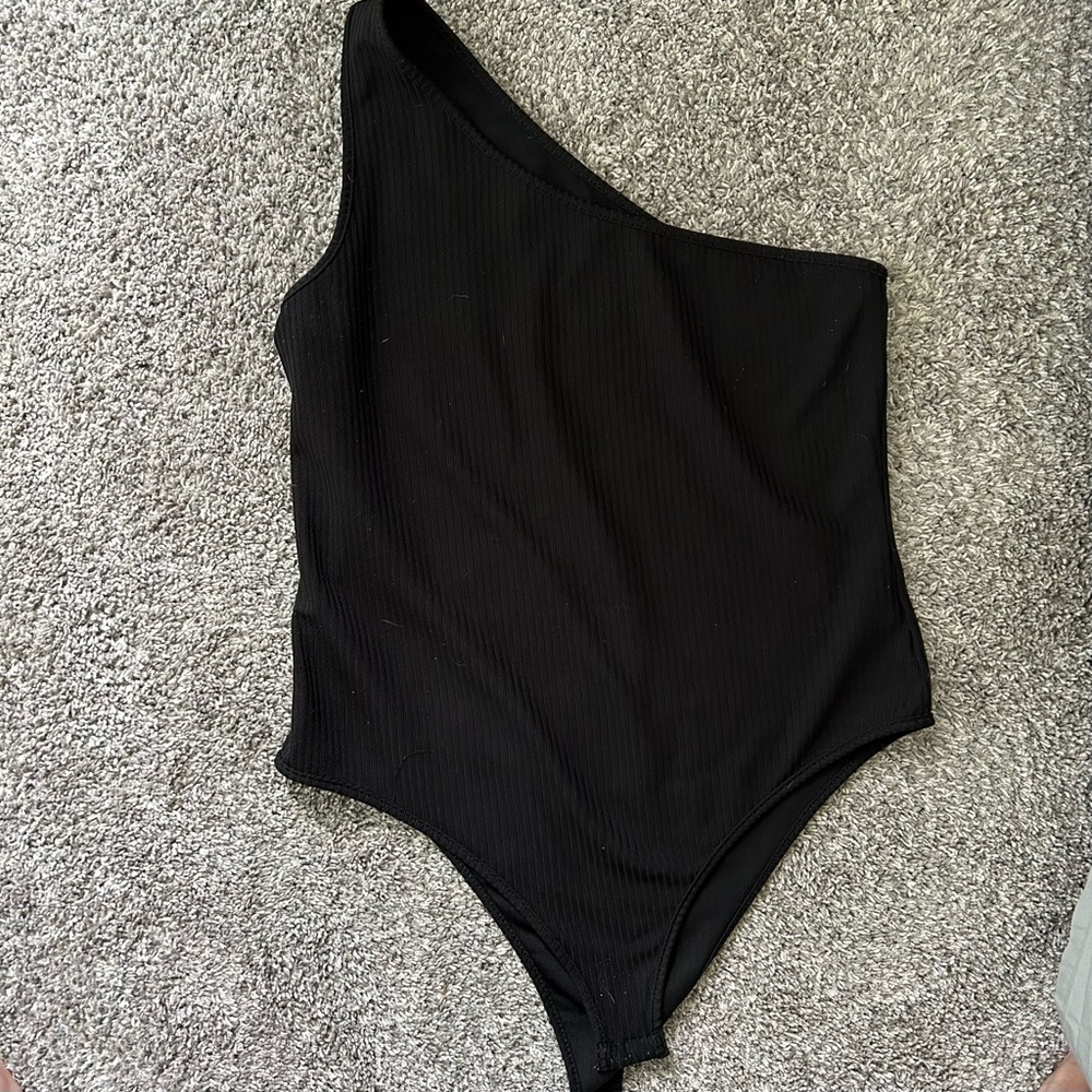 SHEIN one sleeve black bodysuit 0XL